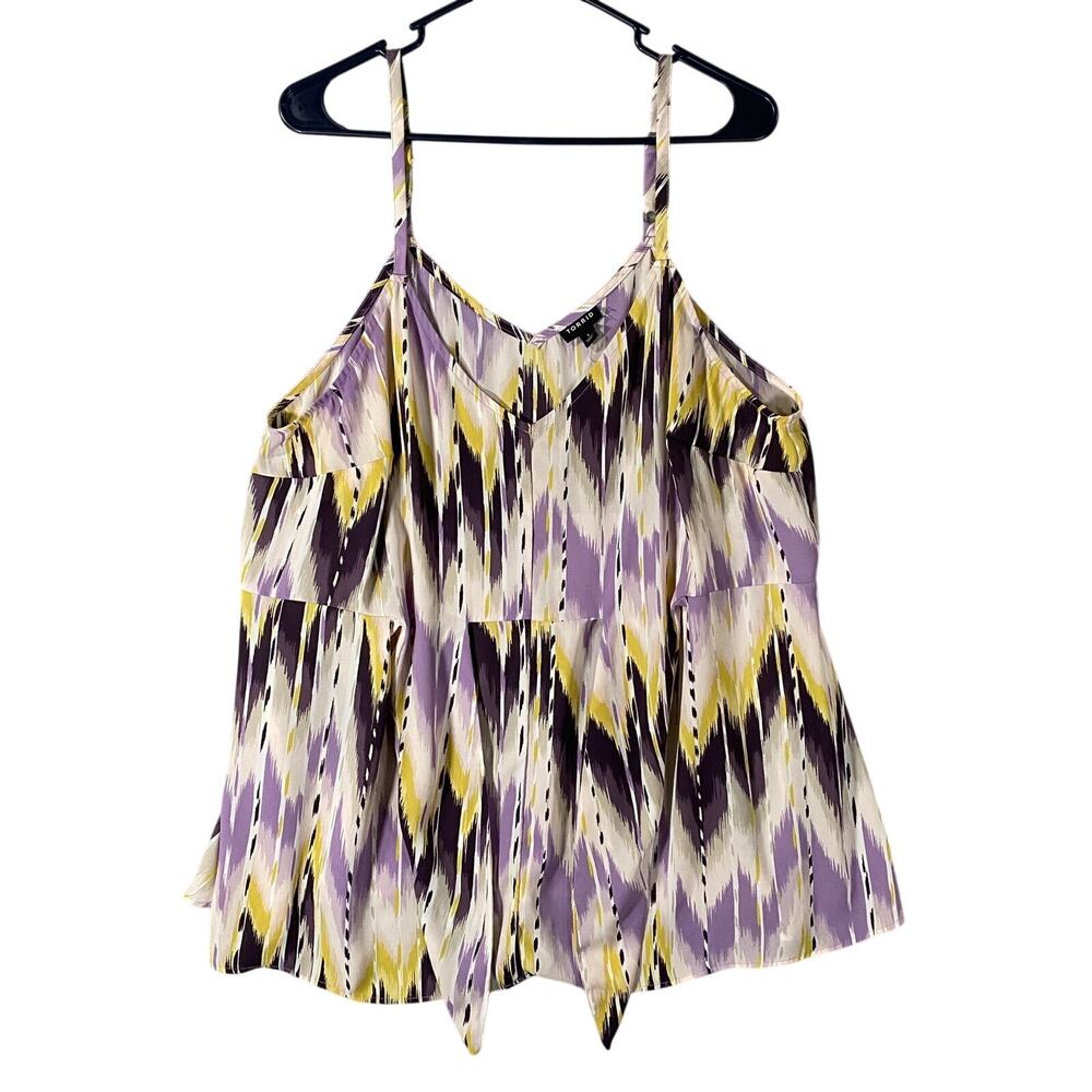 Torrid Strap Tank Top Shirt Purple Yellow White Pattern Womans Size 1x